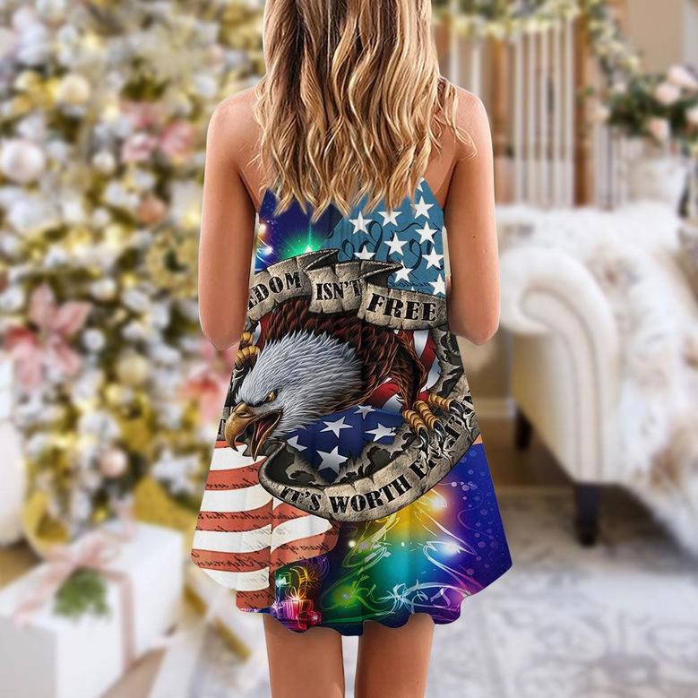 America Freedom Merry Christmas - V-Neck Sleeveless Cami Dress