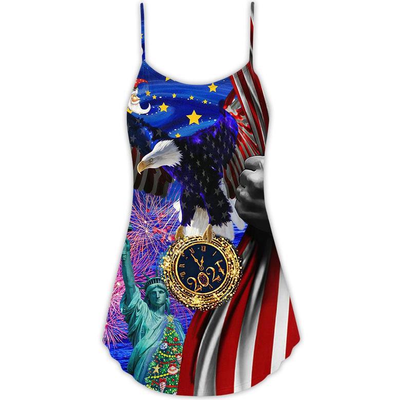 America New Year New America Christmas - V-Neck Sleeveless Cami Dress