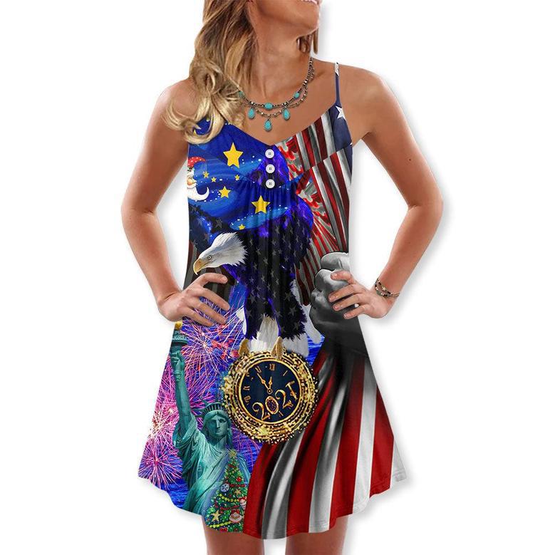 America New Year New America Christmas - V-Neck Sleeveless Cami Dress