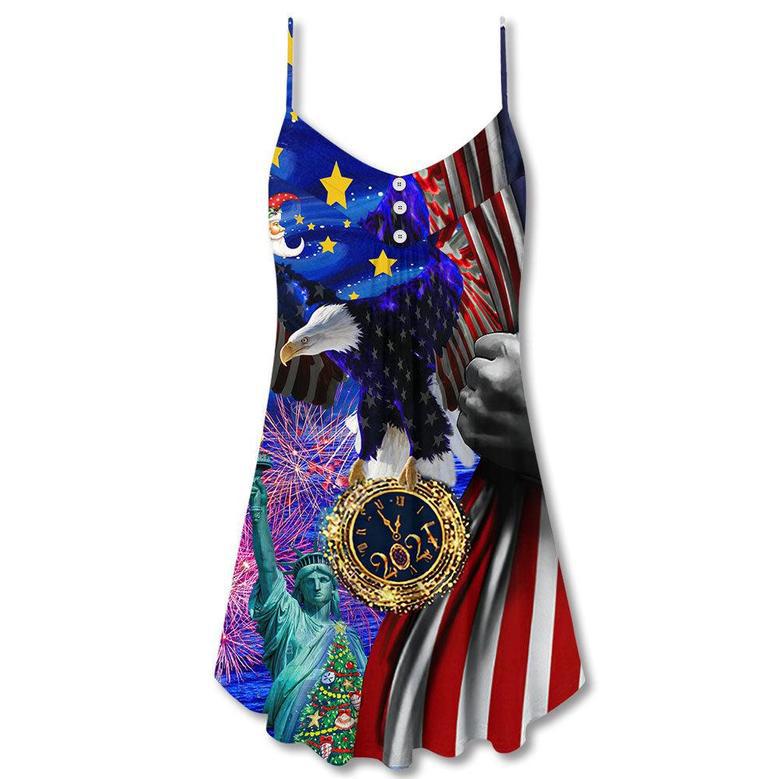 America New Year New America Christmas - V-Neck Sleeveless Cami Dress