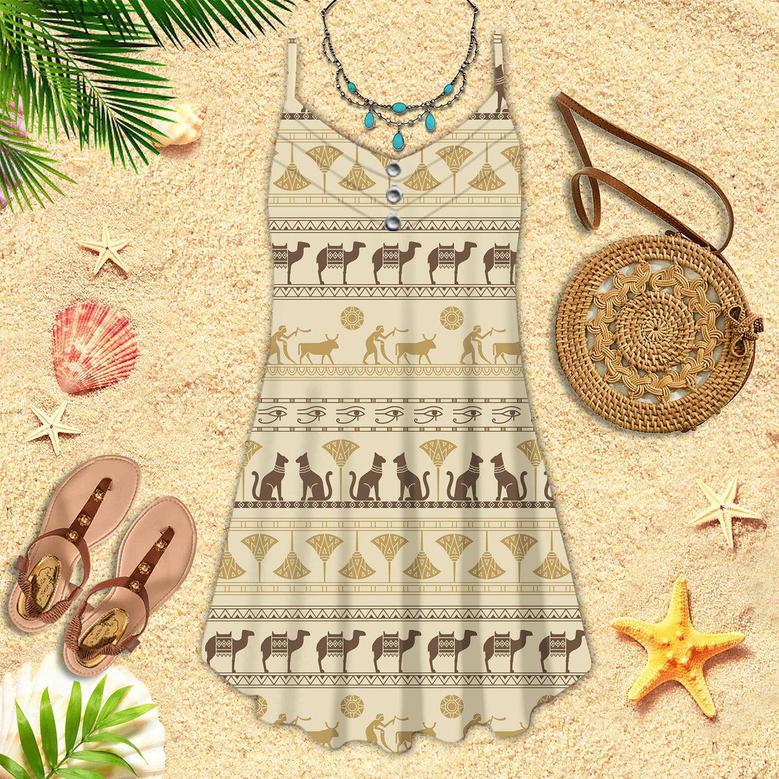 Ancient Egypt Spaghetti Strap Summer Dress