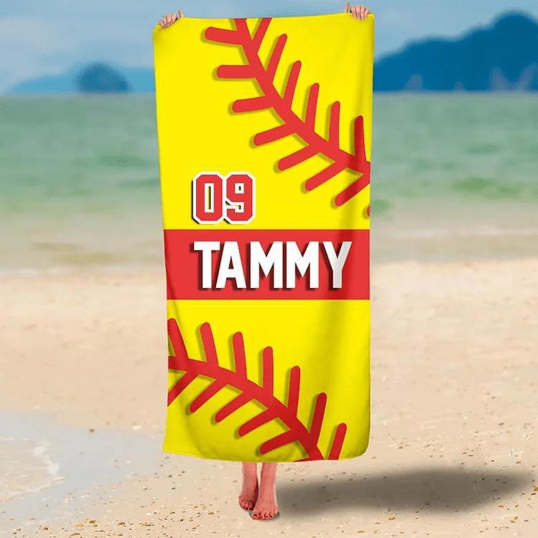 Baseball Design Personalized Beach Towels Adults Kids Unique Design