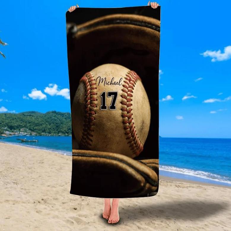 Baseball Design Personalized Beach Towels Adults Kids Unique Design