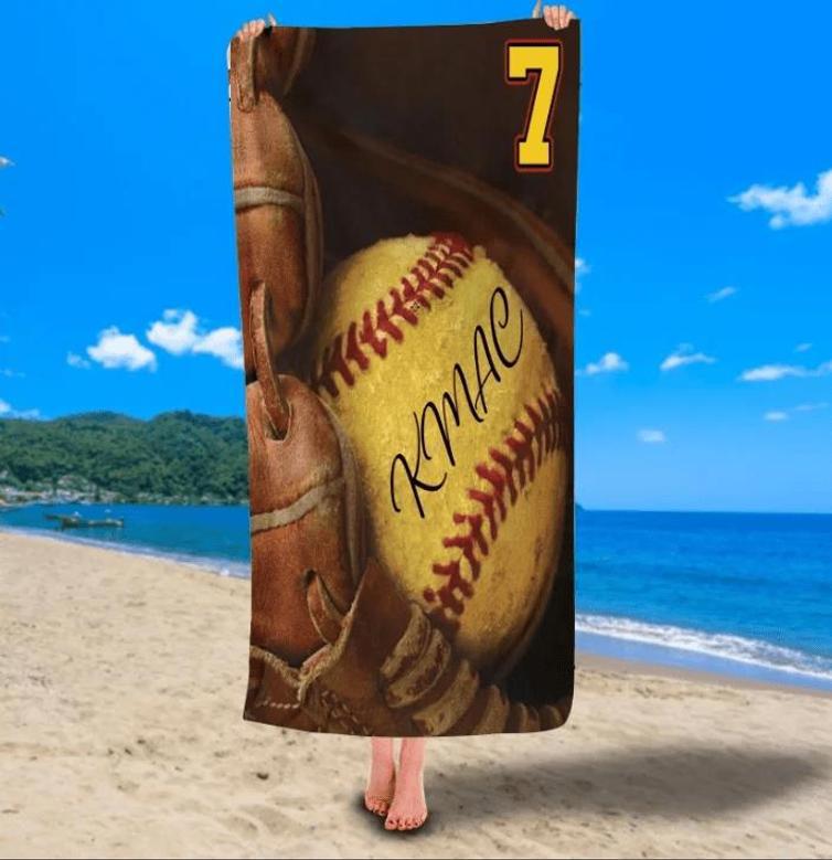 Baseball Design Personalized Beach Towels Adults Kids Unique Design