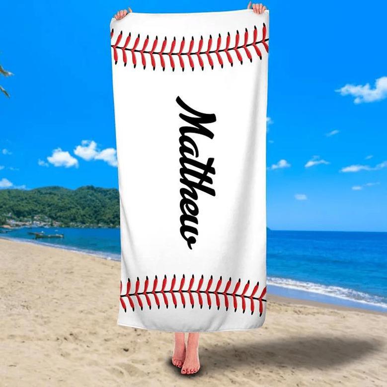 Baseball Design Personalized Beach Towels Adults Kids Unique Design