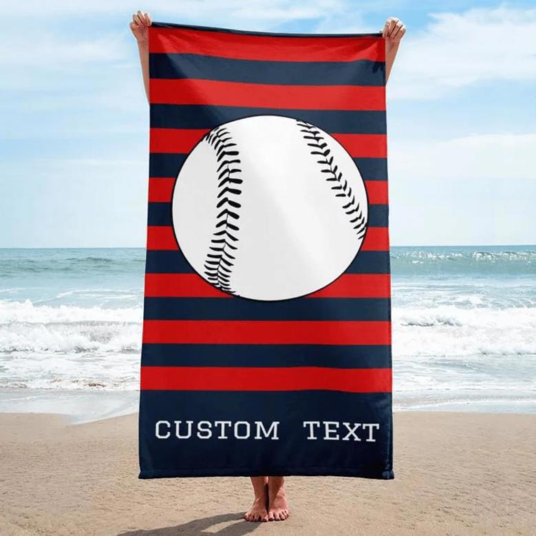 Baseball Design Personalized Beach Towels Adults Kids Unique Design