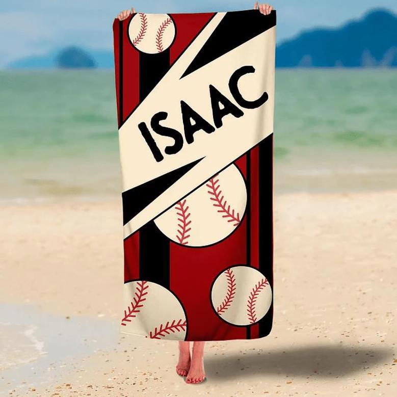 Baseball Design Personalized Beach Towels Adults Kids Unique Design