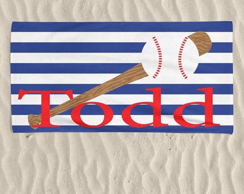 Baseball Design Personalized Beach Towels Adults Kids Unique Design