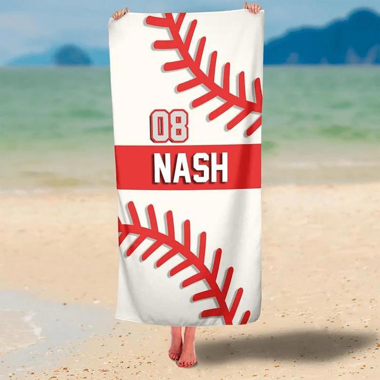 Baseball Design Personalized Beach Towels Adults Kids Unique Design