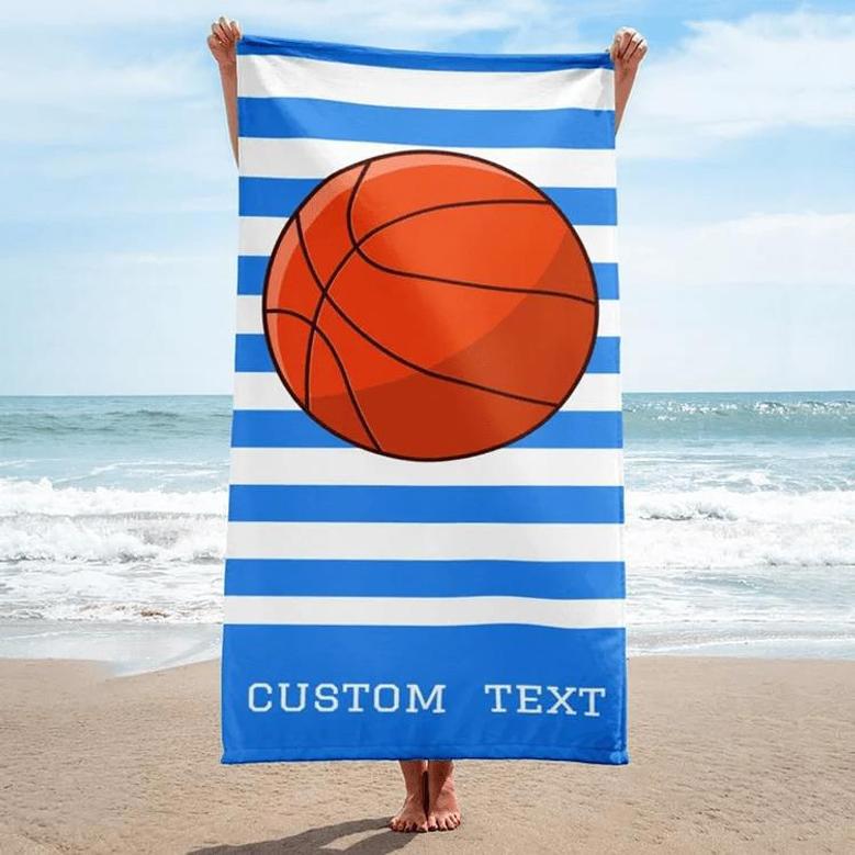 Basketball Design Personalized Beach Towels Adults Kids Unique Fun