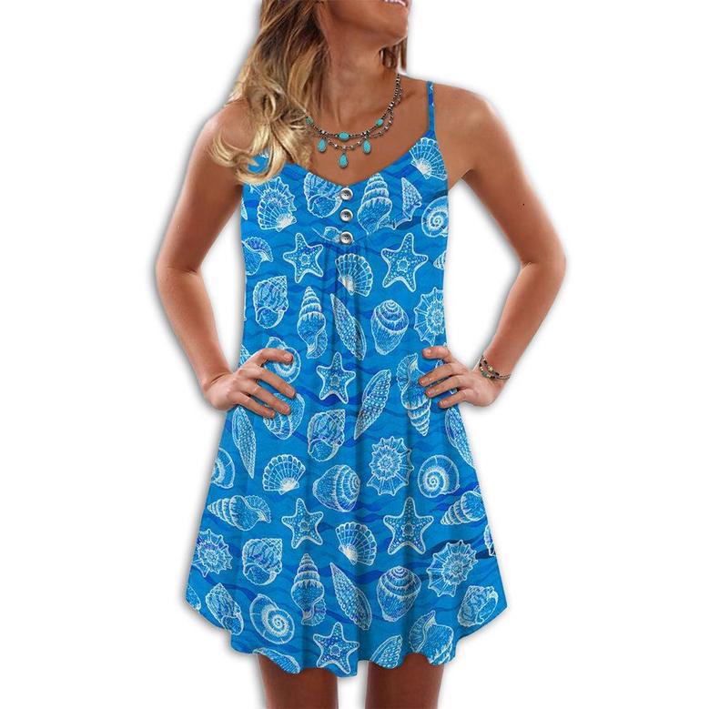 Beach Blue Color With Cool Wind From Beach - Summer Dress