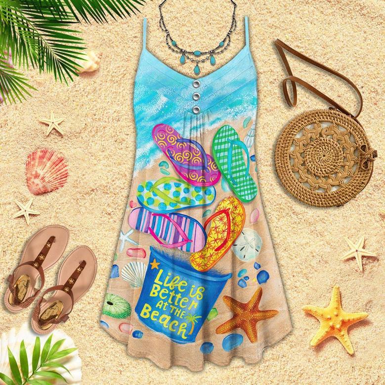 Beach Life Is Best With Flipflops - Summer Dress