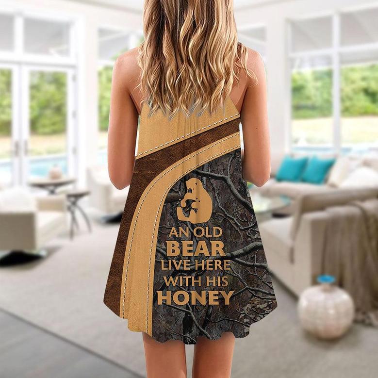 Bear An Old Bear Live Here With His Honey - V-Neck Sleeveless Cami Dress