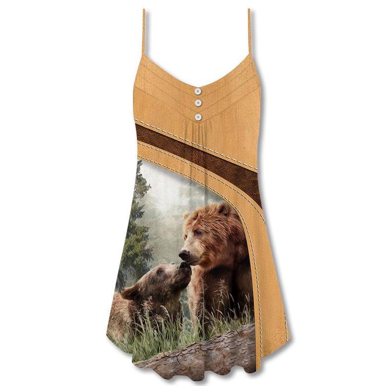 Bear An Old Bear Live Here With His Honey - V-Neck Sleeveless Cami Dress