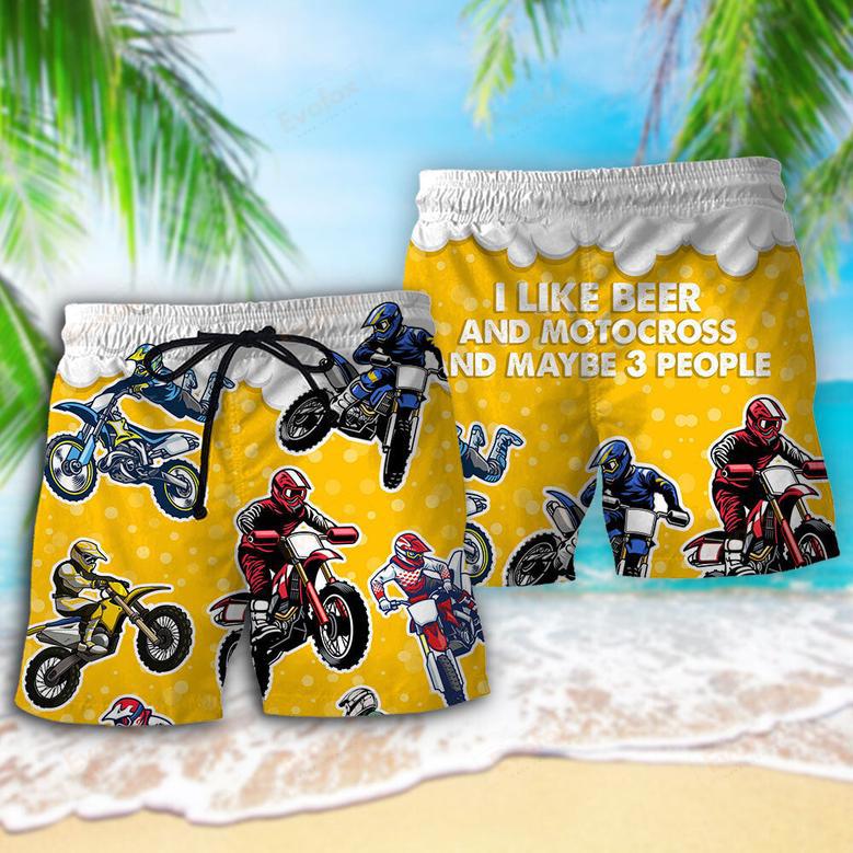 Beer I Like Beer And Motocross Style- Beach Short