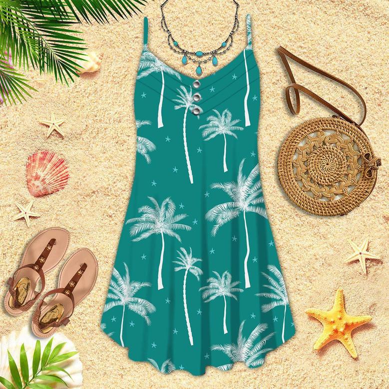 Bright Exotic Tropical Summer Spaghetti Strap Summer Dress