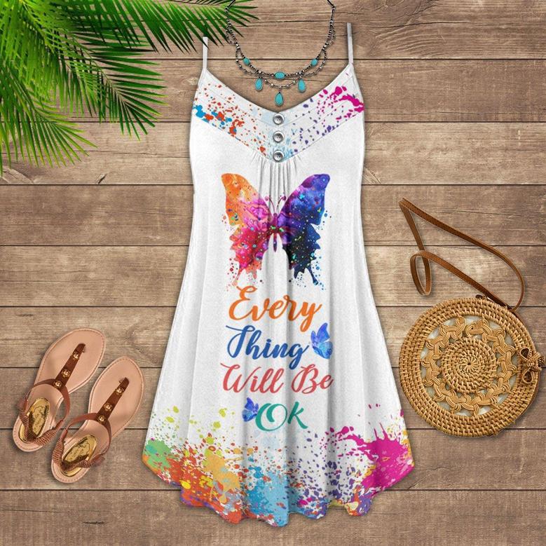 Butterfly Everything Will Be Ok - Summer Dress