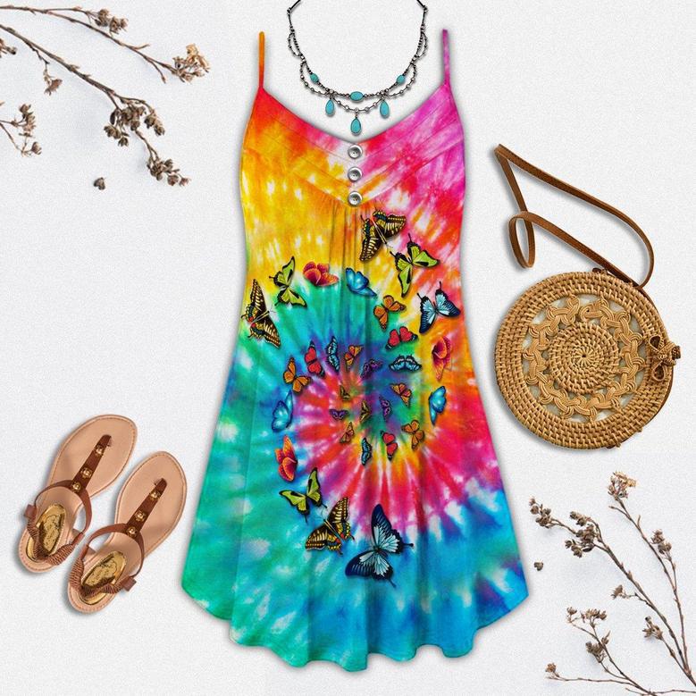 Butterfly Hippie Tie Dye With Colorful Style - Summer Dress