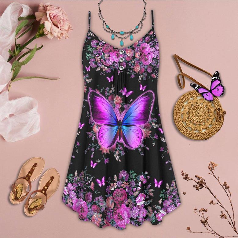 Butterfly Purple Love Flower - Summer Dress