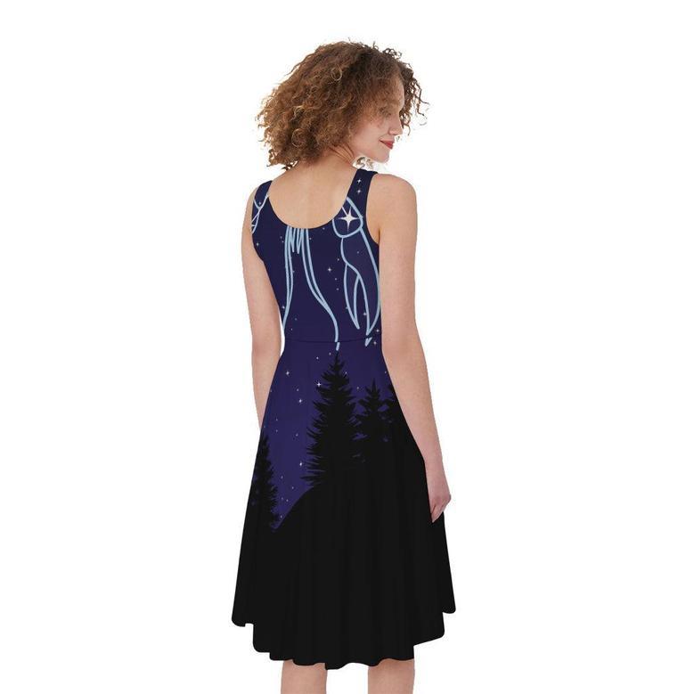 Cancer Constellation Print Sleeveless Knee Length Dress