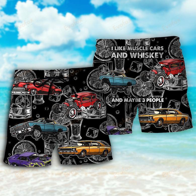 Car I Like Muscle Cars And Whiskey Beach Short