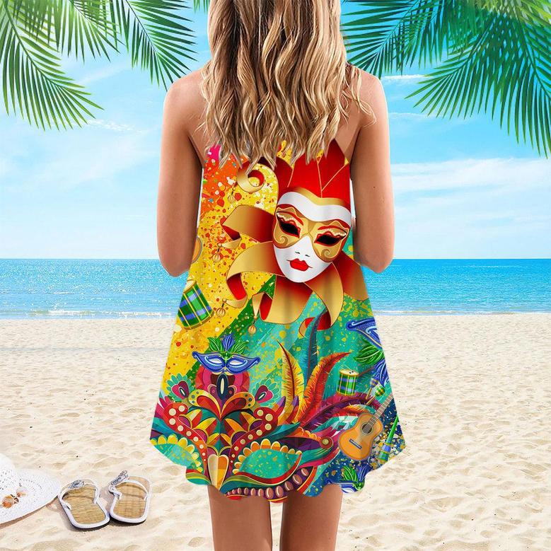 Carnival Aloha Spaghetti Strap Summer Dress