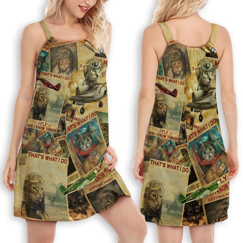 Cat Amazing Pilot Vintage Style - Women's Sleeveless Cami Dress