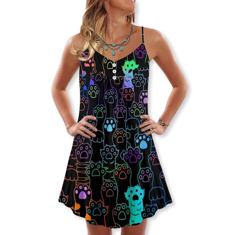 Cat Cutie Little Paw - V-Neck Sleeveless Cami Dress