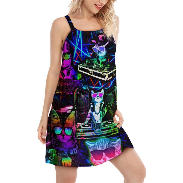 Cat Dj Cool Life - Women's Sleeveless Cami Dress