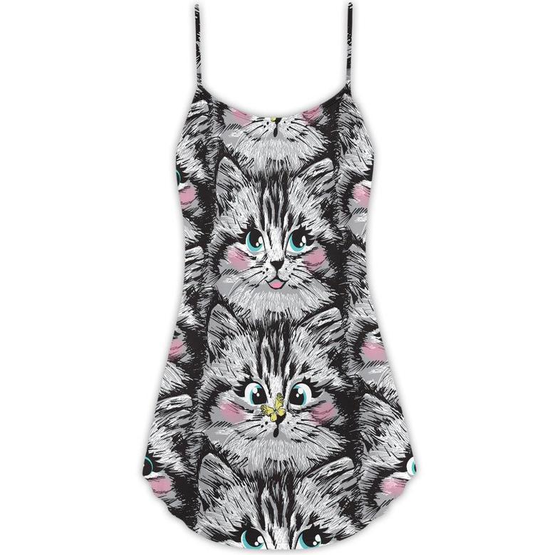 Cat Lovely Cat Lovely Kitten - V-Neck Sleeveless Cami Dress