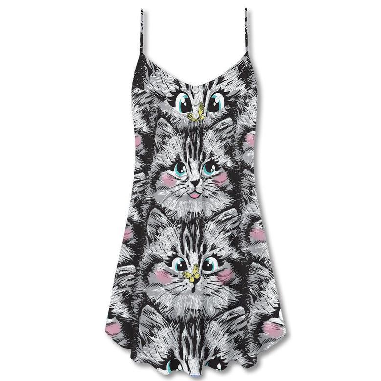 Cat Lovely Cat Lovely Kitten - V-Neck Sleeveless Cami Dress