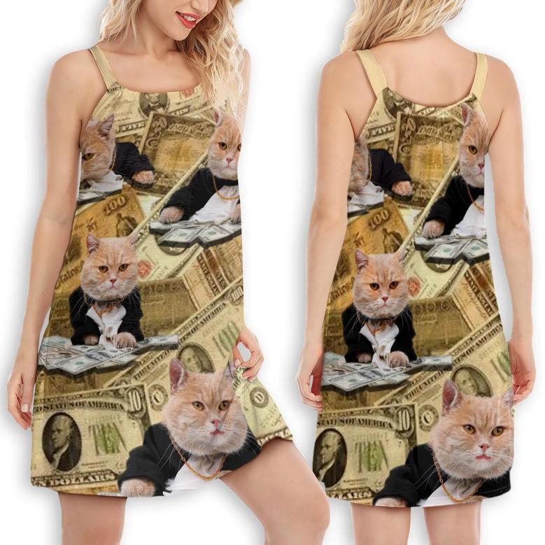 Cat Money Vintage Style - Women's Sleeveless Cami Dress