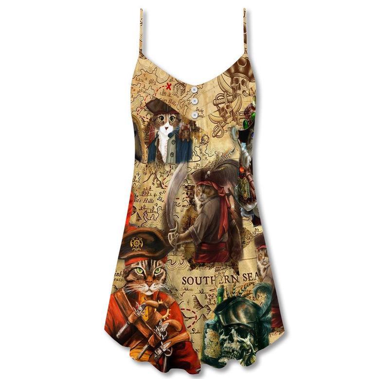 Cat Pirate Amazing Cool Style - V-Neck Sleeveless Cami Dress