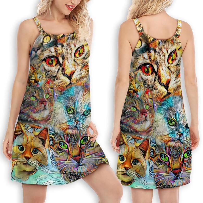 Cat Real Love Cats - Women's Sleeveless Cami Dress