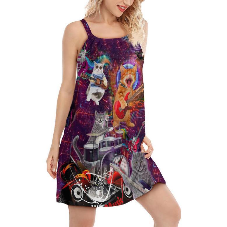 Cat Rocker Funny Style - Women's Sleeveless Cami Dress