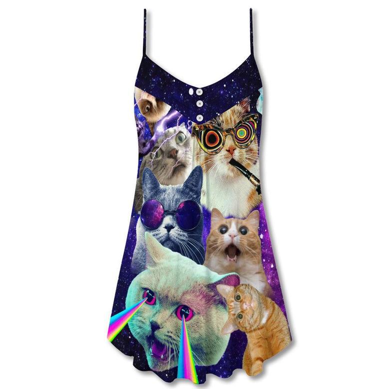 Cat The Battle Flying Cat Rebellion - V-Neck Sleeveless Cami Dress