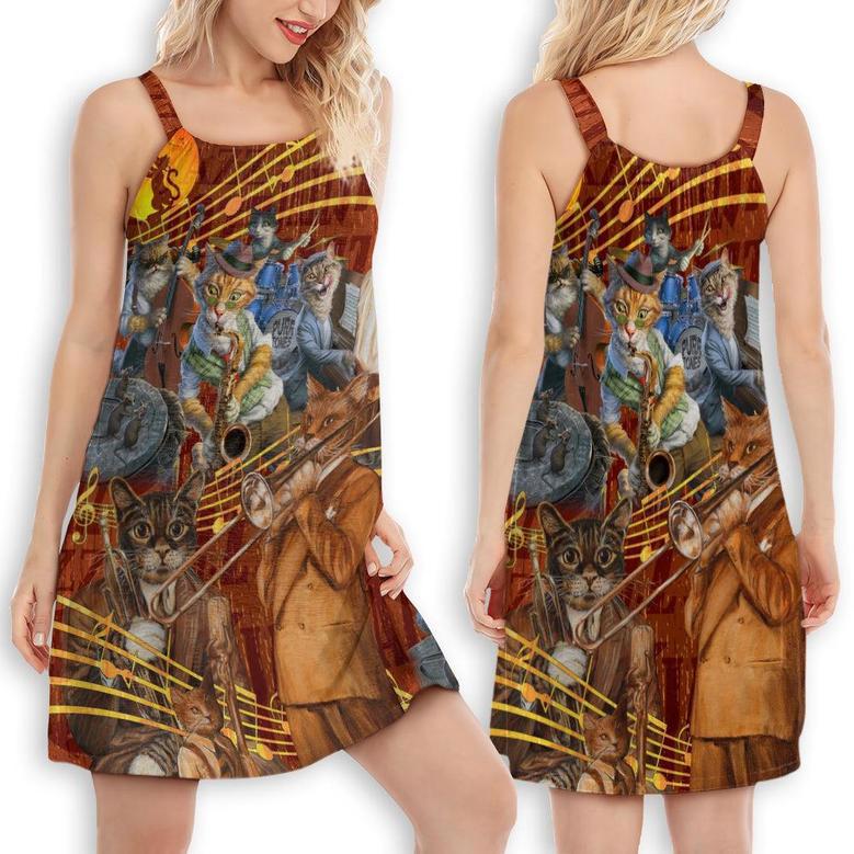 Cat To Be A Jazz - Women's Sleeveless Cami Dress