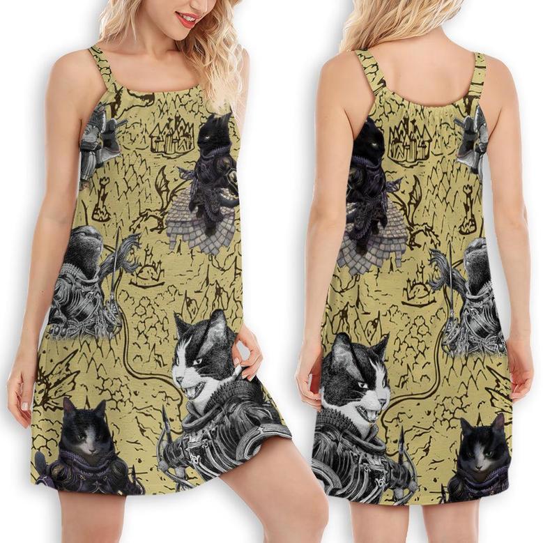 Cat Warrior Strong Vintage - Women's Sleeveless Cami Dress