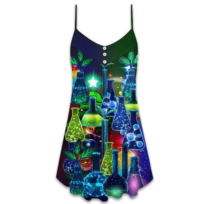 Chemistry Is Like Magic But Real - V-Neck Sleeveless Cami Dress