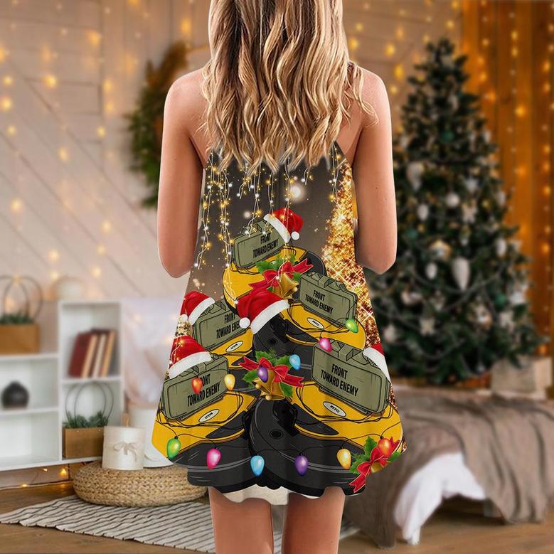 Christmas Claymore Neon Bright Light - V-Neck Sleeveless Cami Dress