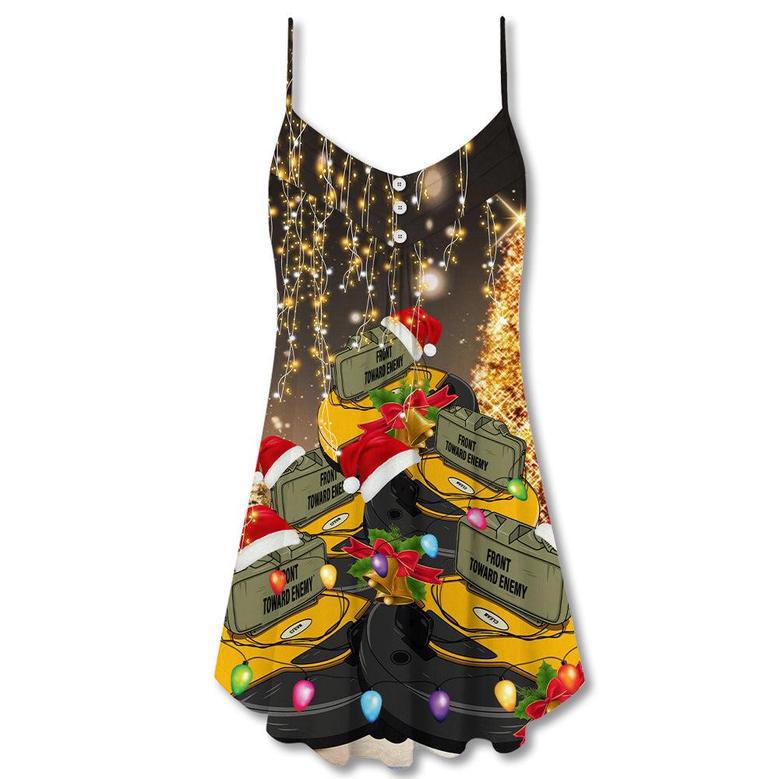 Christmas Claymore Neon Bright Light - V-Neck Sleeveless Cami Dress