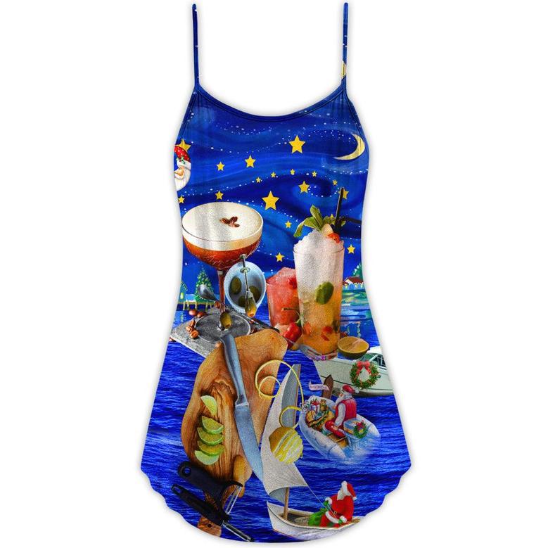 Christmas Cocktail Happiness Merry Christmas - V-Neck Sleeveless Cami Dress