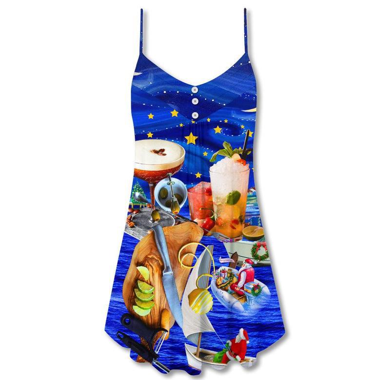 Christmas Cocktail Happiness Merry Christmas - V-Neck Sleeveless Cami Dress