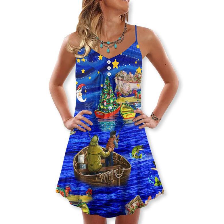 Christmas Fishing Lover Amazing Happiness - V-Neck Sleeveless Cami Dress