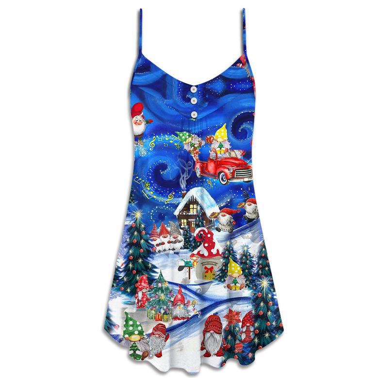 Christmas Hanging With My Gnomies - V-Neck Sleeveless Cami Dress