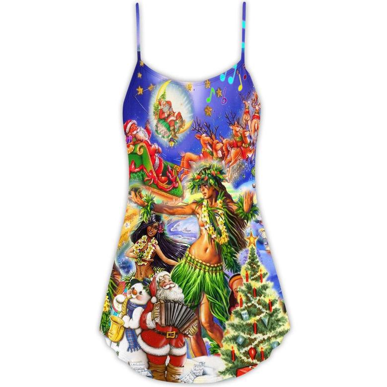 Christmas Hawaii The Aloha Merry Xmas - V-Neck Sleeveless Cami Dress