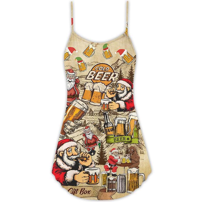 Christmas Merry Xmas Love Beer - V-Neck Sleeveless Cami Dress