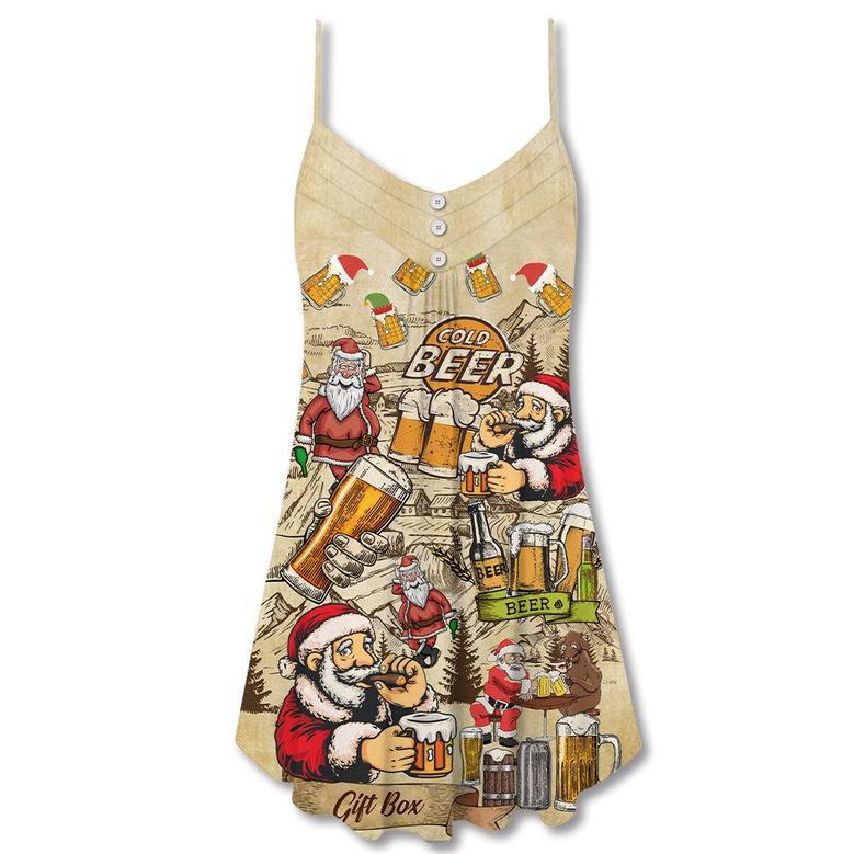 Christmas Merry Xmas Love Beer - V-Neck Sleeveless Cami Dress