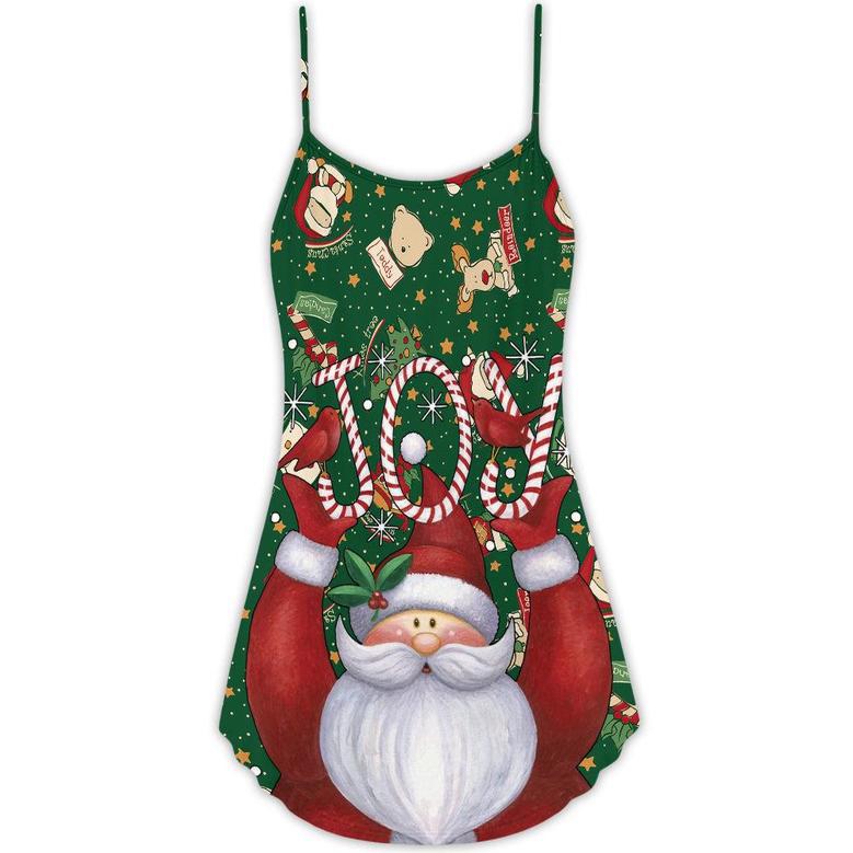 Christmas Santa Claus Lover Joy - V-Neck Sleeveless Cami Dress