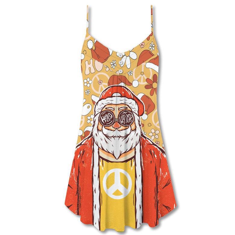 Christmas Santa Cutie Hippie Groovy - V-Neck Sleeveless Cami Dress